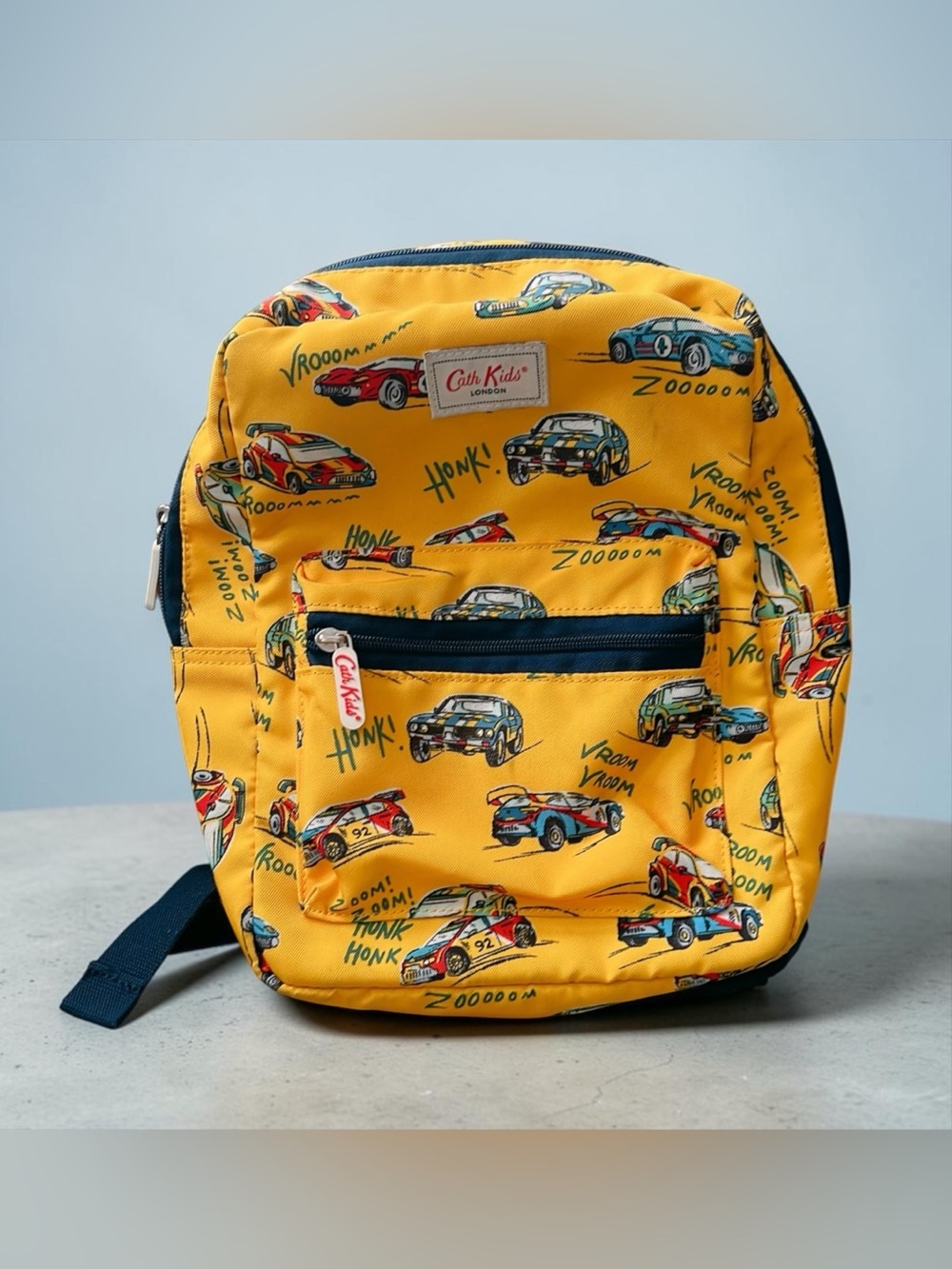 Cath Kidston Medium Rucksack Backpack Rally Cars in Recycled Polyester in Yellow